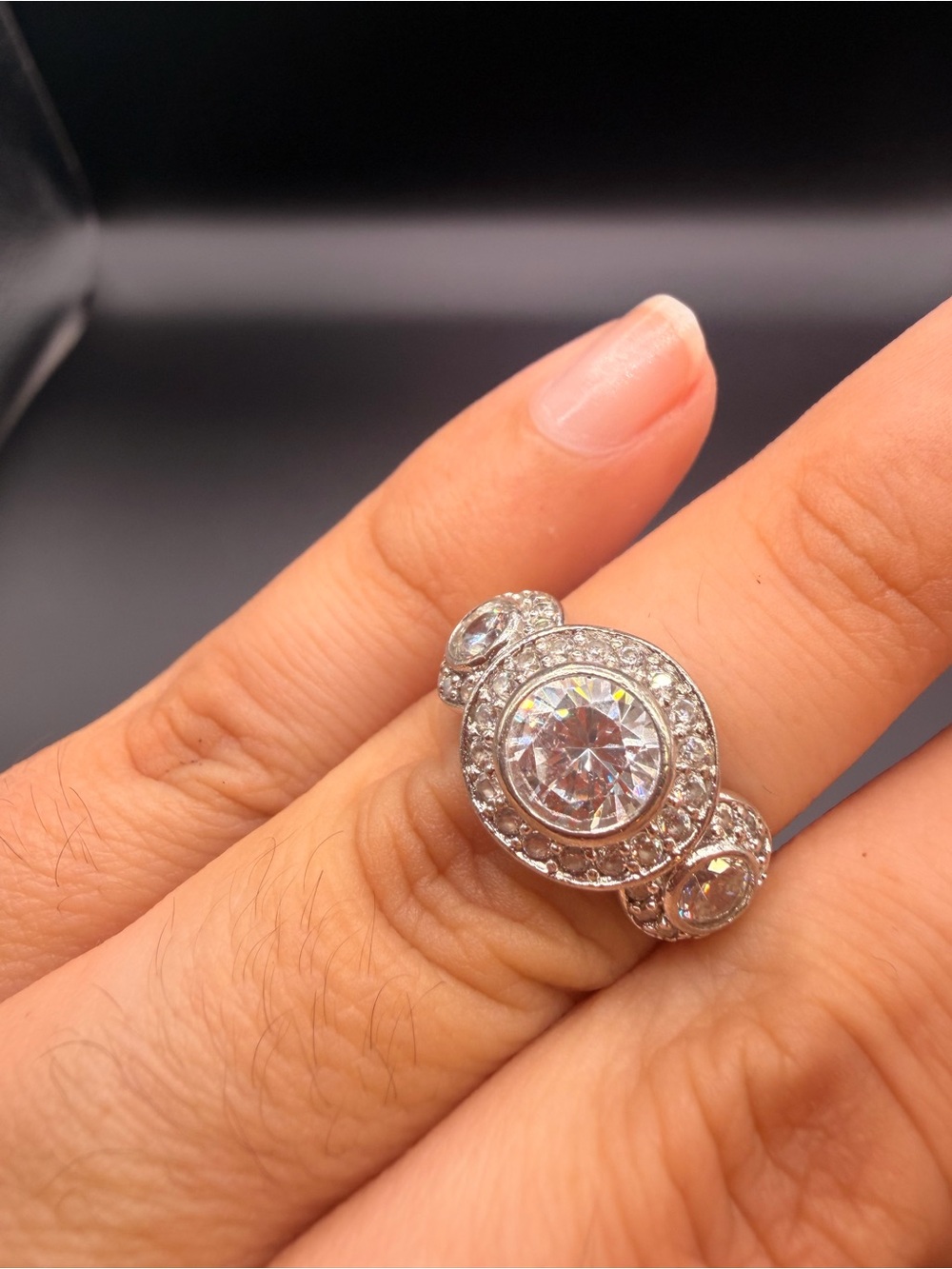 925 Sterling Silver Cz Ring Size 5.75